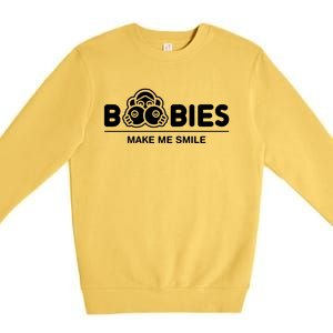 Boobies Make Me Smile Premium Crewneck Sweatshirt