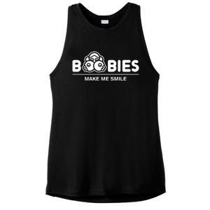 Boobies Make Me Smile Ladies PosiCharge Tri-Blend Wicking Tank