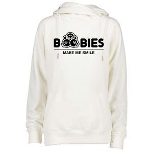 Boobies Make Me Smile Womens Funnel Neck Pullover Hood