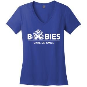 Boobies Make Me Smile Women's V-Neck T-Shirt