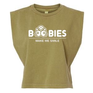 Boobies Make Me Smile Garment-Dyed Women's Muscle Tee