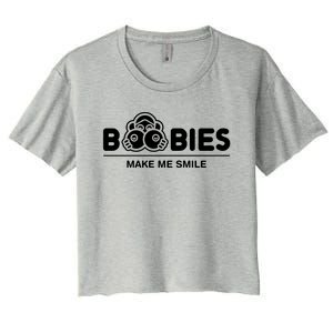 Boobies Make Me Smile Women's Crop Top Tee