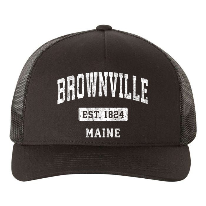 Brownville Maine Me Vintage Sports Established Yupoong Adult 5-Panel Trucker Hat