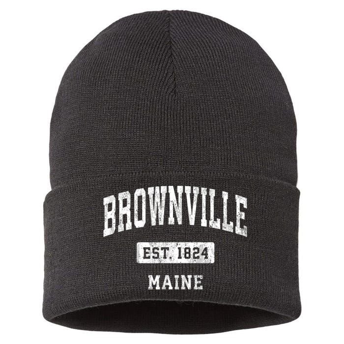 Brownville Maine Me Vintage Sports Established Sustainable Knit Beanie