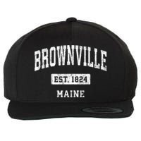 Brownville Maine Me Vintage Sports Established Wool Snapback Cap