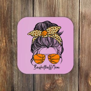 Basketball Mom Messy Bun Proud Mama Basketball Sunshades Coaster