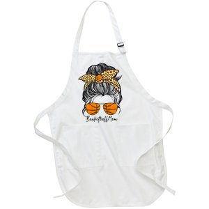 Basketball Mom Messy Bun Proud Mama Basketball Sunshades Full-Length Apron With Pockets