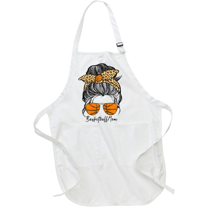 Basketball Mom Messy Bun Proud Mama Basketball Sunshades Full-Length Apron With Pockets