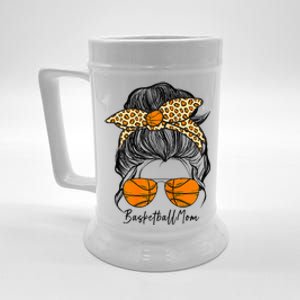 Basketball Mom Messy Bun Proud Mama Basketball Sunshades Beer Stein