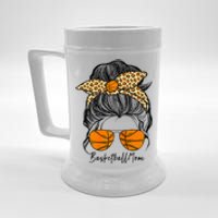 Basketball Mom Messy Bun Proud Mama Basketball Sunshades Beer Stein