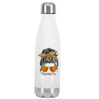 Basketball Mom Messy Bun Proud Mama Basketball Sunshades Stainless Steel Insulated Water Bottle