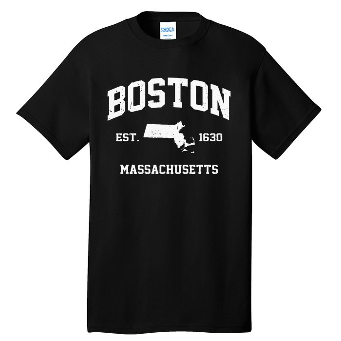 Boston Massachusetts MA Vintage State Athletic Style Tall T-Shirt