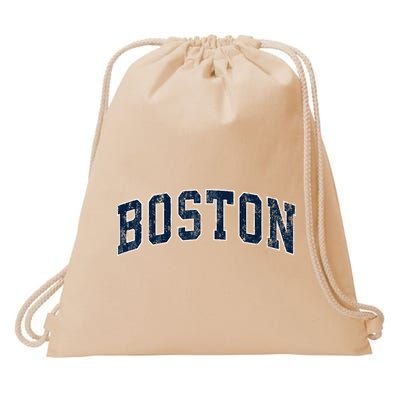 Boston Massachusetts Ma Vintage Sports Design N.A.V.Y Drawstring Bag