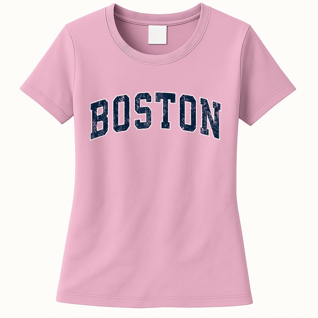 Boston Massachusetts Ma Vintage Sports Design N.A.V.Y Womens T-Shirt