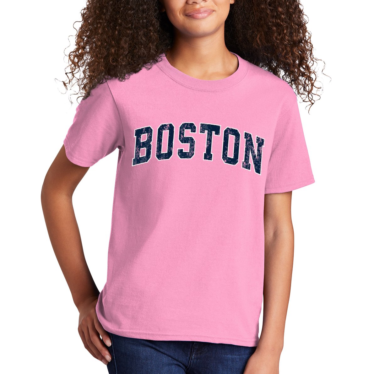 Boston Massachusetts Ma Vintage Sports Design N.A.V.Y Kids T-Shirt