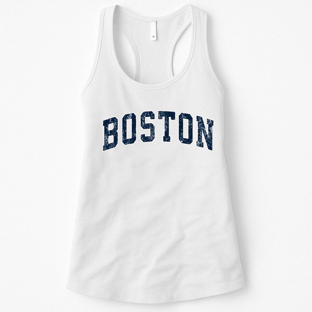 Boston Massachusetts Ma Vintage Sports Design N.A.V.Y Womens Tank Top