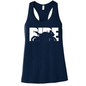 Bike Motorcyclist Motorcycle Rider Biker Women's Racerback Tank