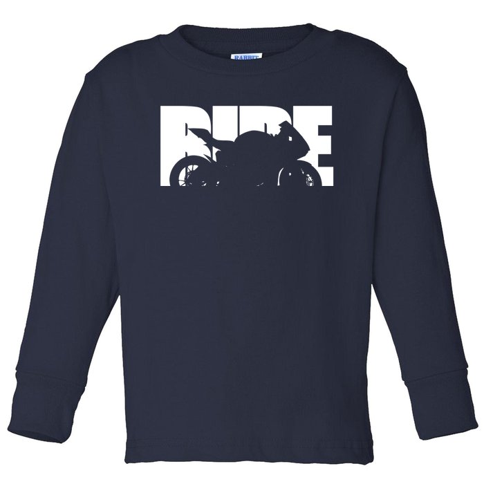 Bike Motorcyclist Motorcycle Rider Biker Toddler Long Sleeve Shirt