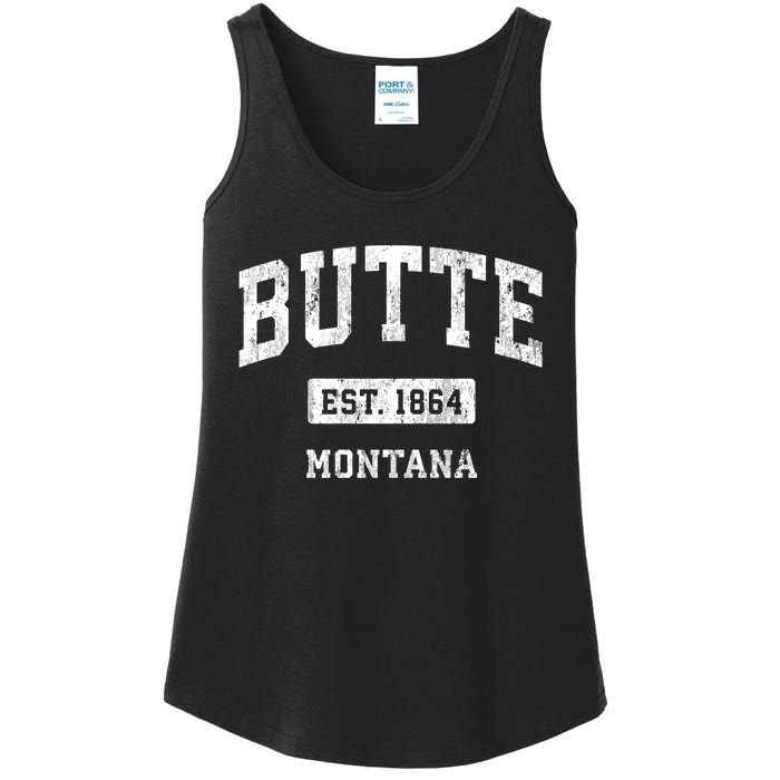 Butte Montana Mt Vintage Sports Established Ladies Essential Tank