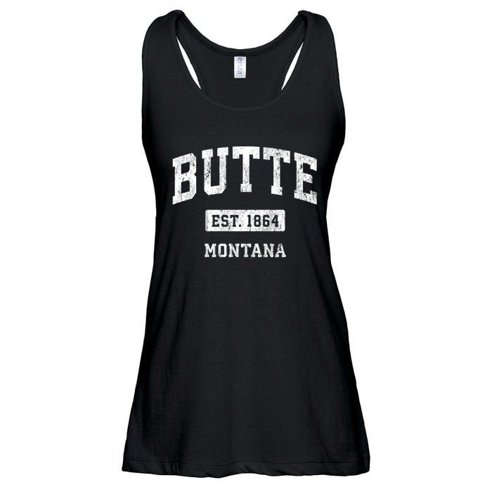 Butte Montana Mt Vintage Sports Established Ladies Essential Flowy Tank