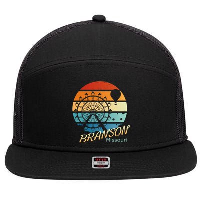 Branson Missouri Mo Vacation Souvenir 7 Panel Mesh Trucker Snapback Hat