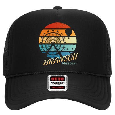 Branson Missouri Mo Vacation Souvenir High Crown Mesh Back Trucker Hat