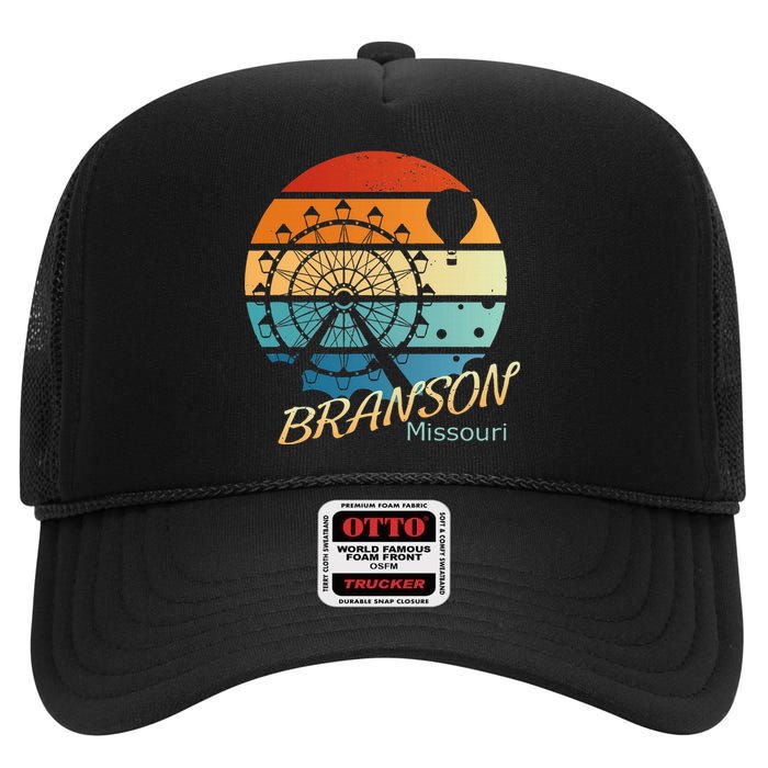 Branson Missouri Mo Vacation Souvenir High Crown Mesh Back Trucker Hat