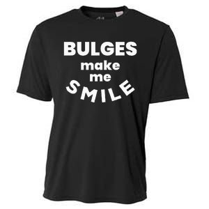 Bulges Make Me Smile Funny Naughty Rude Adult Humor Cooling Performance Crew T-Shirt