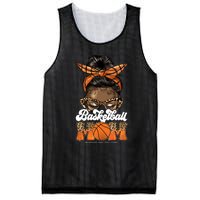 Basketball Mom Messy Bun Black Wo Leopard Mothers Day Long Mesh Reversible Basketball Jersey Tank