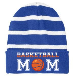 Basketball Mom Mothers Day Cute Gift Striped Beanie with Solid Band