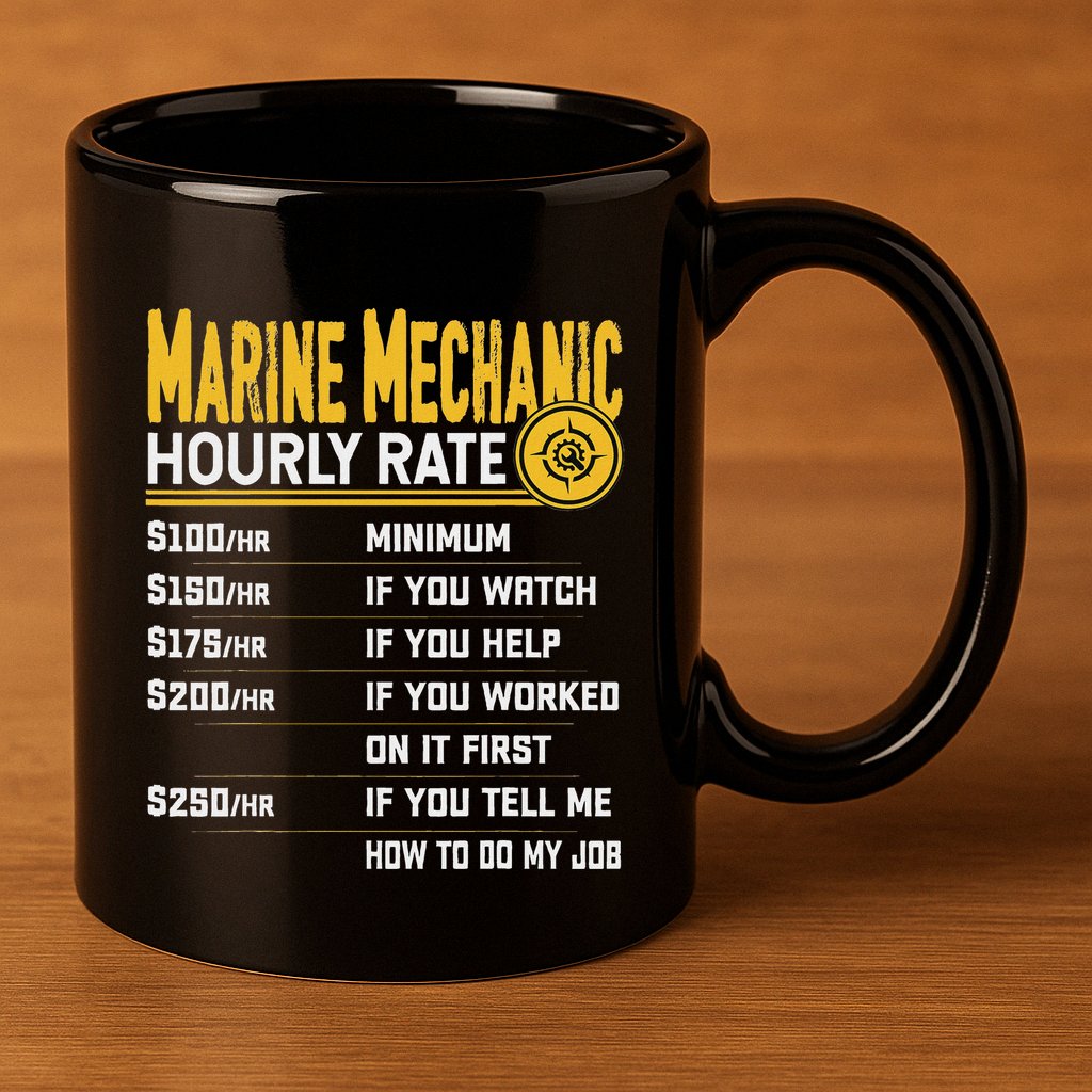 Best Marine Mechanic Hourly Rate 11oz C Handle Ceramic Mug