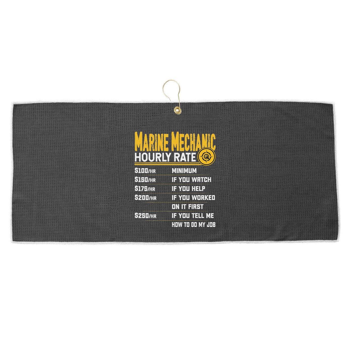 Best Marine Mechanic Hourly Rate Large Microfiber Waffle Golf Towel