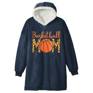 Basketball Mom Mother's Day Leopard Print Basketball Mom Gift Hooded Wearable Blanket