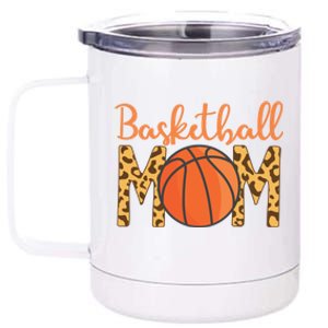 Basketball Mom Mother's Day Leopard Print Basketball Mom Gift 12 oz Stainless Steel Tumbler Cup