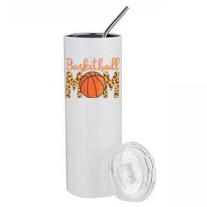 Basketball Mom Mother's Day Leopard Print Basketball Mom Gift Stainless Steel Tumbler