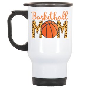 Basketball Mom Mother's Day Leopard Print Basketball Mom Gift Stainless Steel Travel Mug