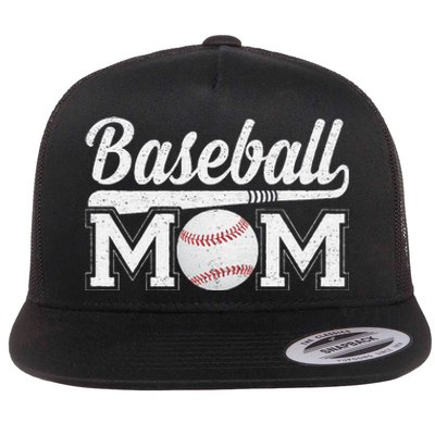 Baseball Mom Mothers Day For Mama Mommy Of Baseball Player Flat Bill Trucker Hat