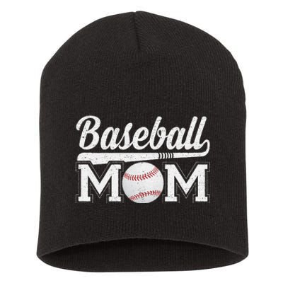 Baseball Mom Mothers Day For Mama Mommy Of Baseball Player Short Acrylic Beanie