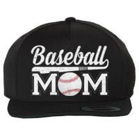 Baseball Mom Mothers Day For Mama Mommy Of Baseball Player Wool Snapback Cap