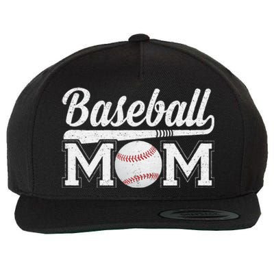 Baseball Mom Mothers Day For Mama Mommy Of Baseball Player Wool Snapback Cap