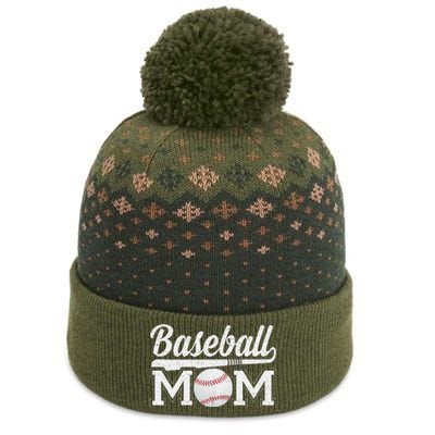 Baseball Mom Mothers Day For Mama Mommy Of Baseball Player The Baniff Cuffed Pom Beanie