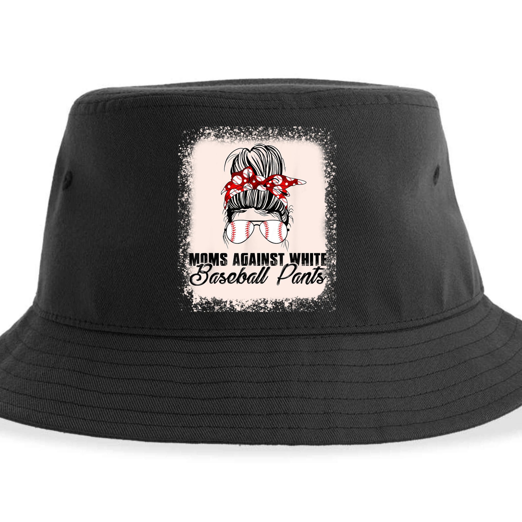 Baseball Mom Moms Against White Baseball Pants Sustainable Bucket Hat