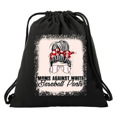 Baseball Mom Moms Against White Baseball Pants Drawstring Bag