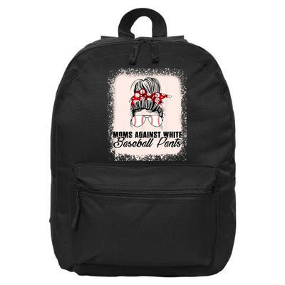 Baseball Mom Moms Against White Baseball Pants 16 in Basic Backpack