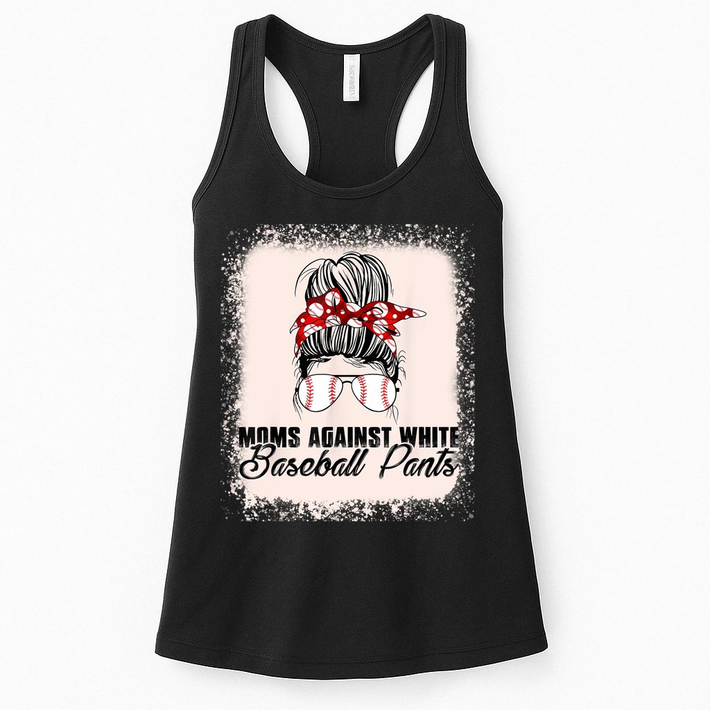 Baseball Mom Moms Against White Baseball Pants Womens Tank Top