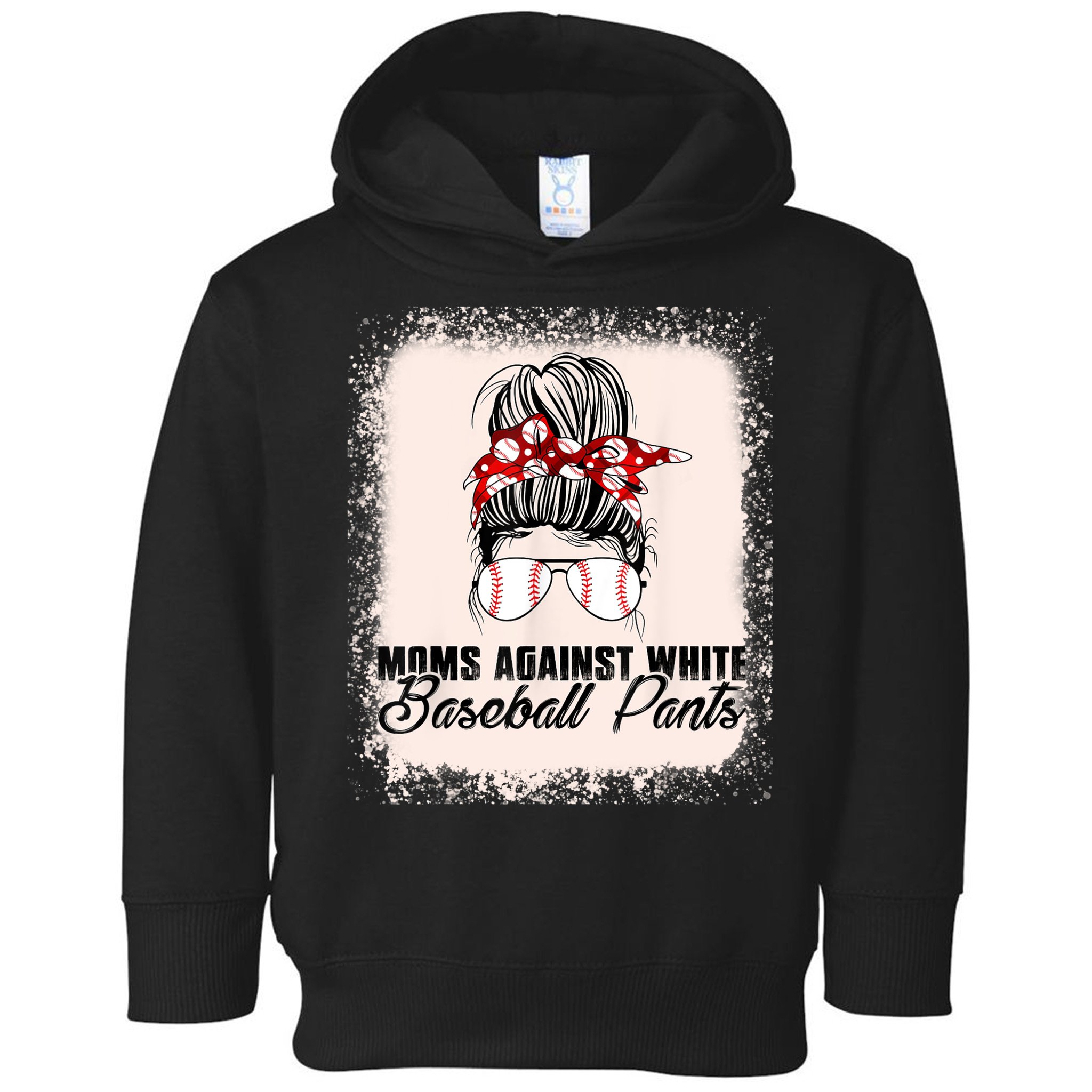 Baseball Mom Moms Against White Baseball Pants Toddler Hoodie