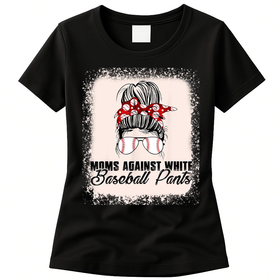 Baseball Mom Moms Against White Baseball Pants Womens T-Shirt