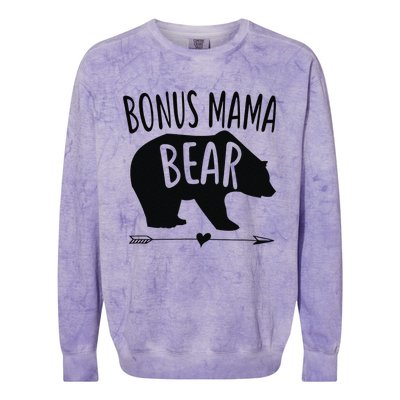 Bonus Mama Mom Bear Stepmom Mother's Day Gift Colorblast Crewneck Sweatshirt