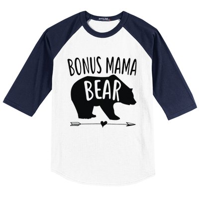 Bonus Mama Mom Bear Stepmom Mother's Day Gift Baseball Sleeve Shirt