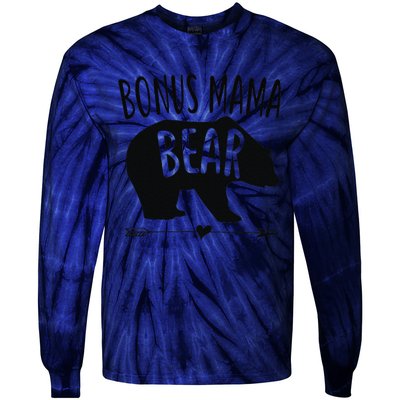 Bonus Mama Mom Bear Stepmom Mother's Day Gift Tie-Dye Long Sleeve Shirt